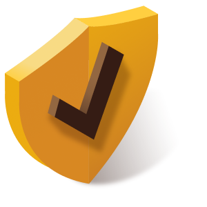 yellow shield with checkmark