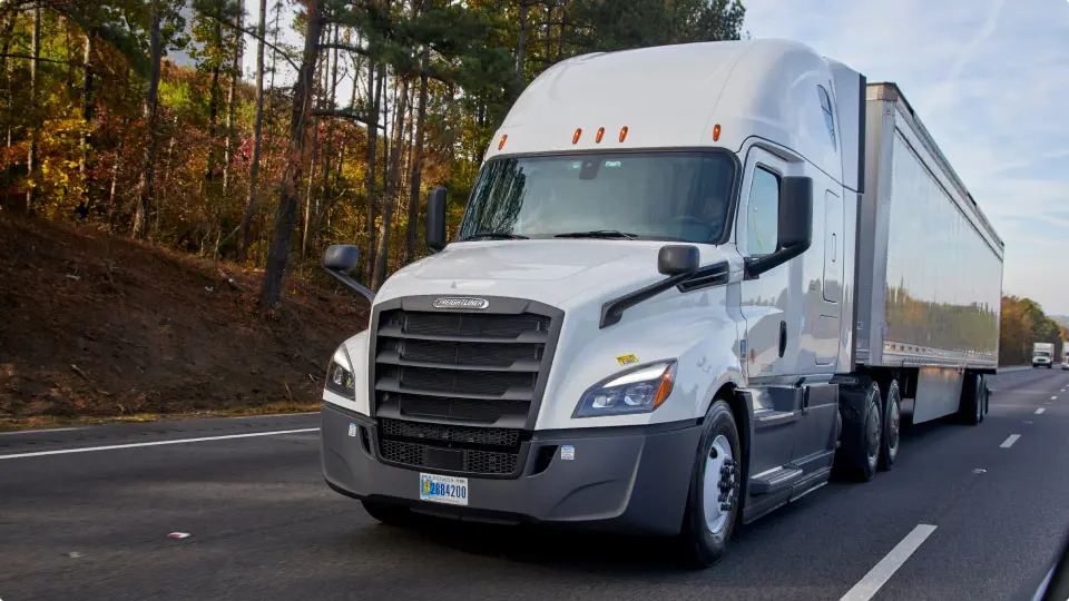 semi truck driving on a highway