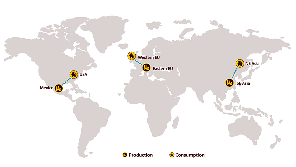 graphic illustrating nearshoring