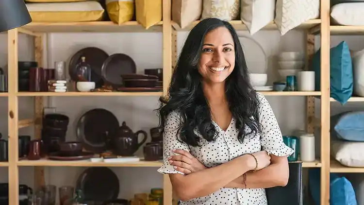 Woman working in dinnerware business