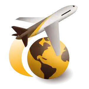 UPS international shipping plane globe